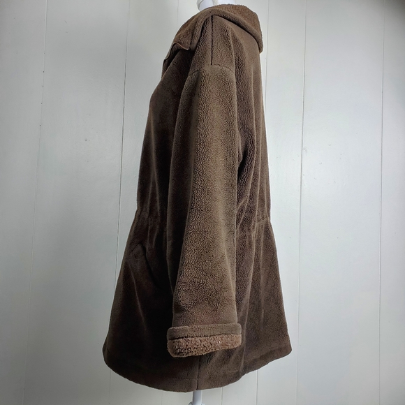 Talbots brown fleece coat size large - Picture 4 of 10